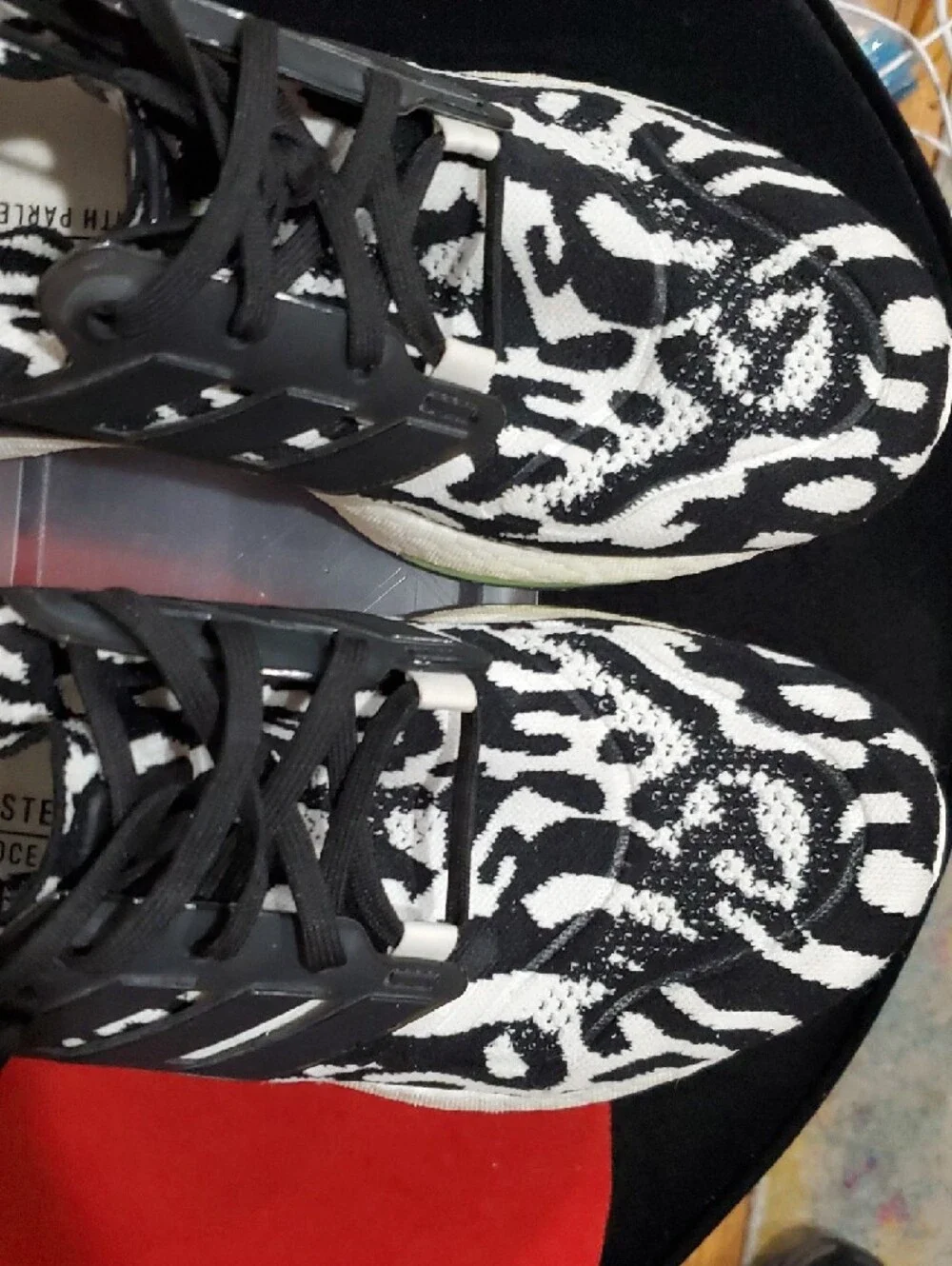 Adidas Ultraboost 22 Knit Running Shoe In Black & White Zebra